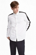 Рубашка мужская белая с лампасами, размер 50,  фирма Reserved, закупка Распродажа! Брендовые магазины 