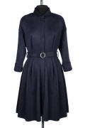Плащ женский темно-синий с поясом, размер 44, закупка Империя пальто. Цена 3350